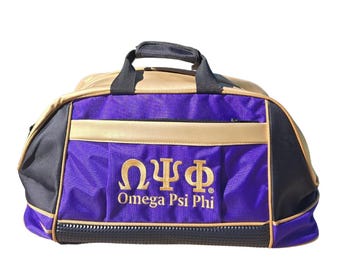 Omega Psi Phi Fraternity Royal Purple & Old Gold color GYM/ Duffle/ Bag for men