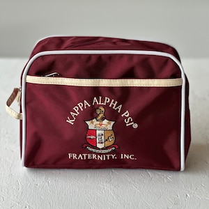 Kappa Alpha Psi  Fraternity Crimson color Toiletry Bag/ Shaving/ Travel Kit Polyester PVC Coated, For Men-  'Authorized Vendor'