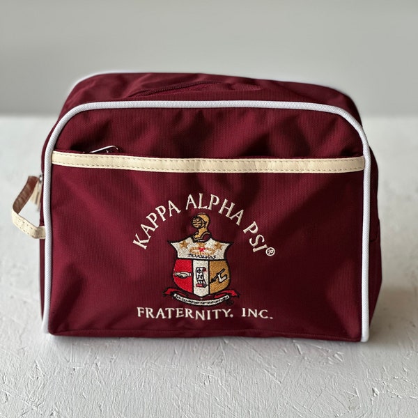 Kappa Alpha Psi  Fraternity Crimson color Toiletry Bag/ Shaving/ Travel Kit Polyester PVC Coated, For Men-  'Authorized Vendor'