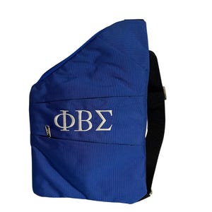Phi Beta Sigma (ΦΒΣ) Fraternity, 3 Zipper, trending Slim Carry Bag, Crossbody Sling/Shoulder bag, Embroidered Organizational Shield in Front