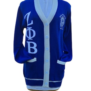 Zeta Phi Beta (ZOB) Blue & White, 3 letter Sweater/Cardigan for Zeta soror- stay warm in Style this WINTER- Exclusive Item for this winter!