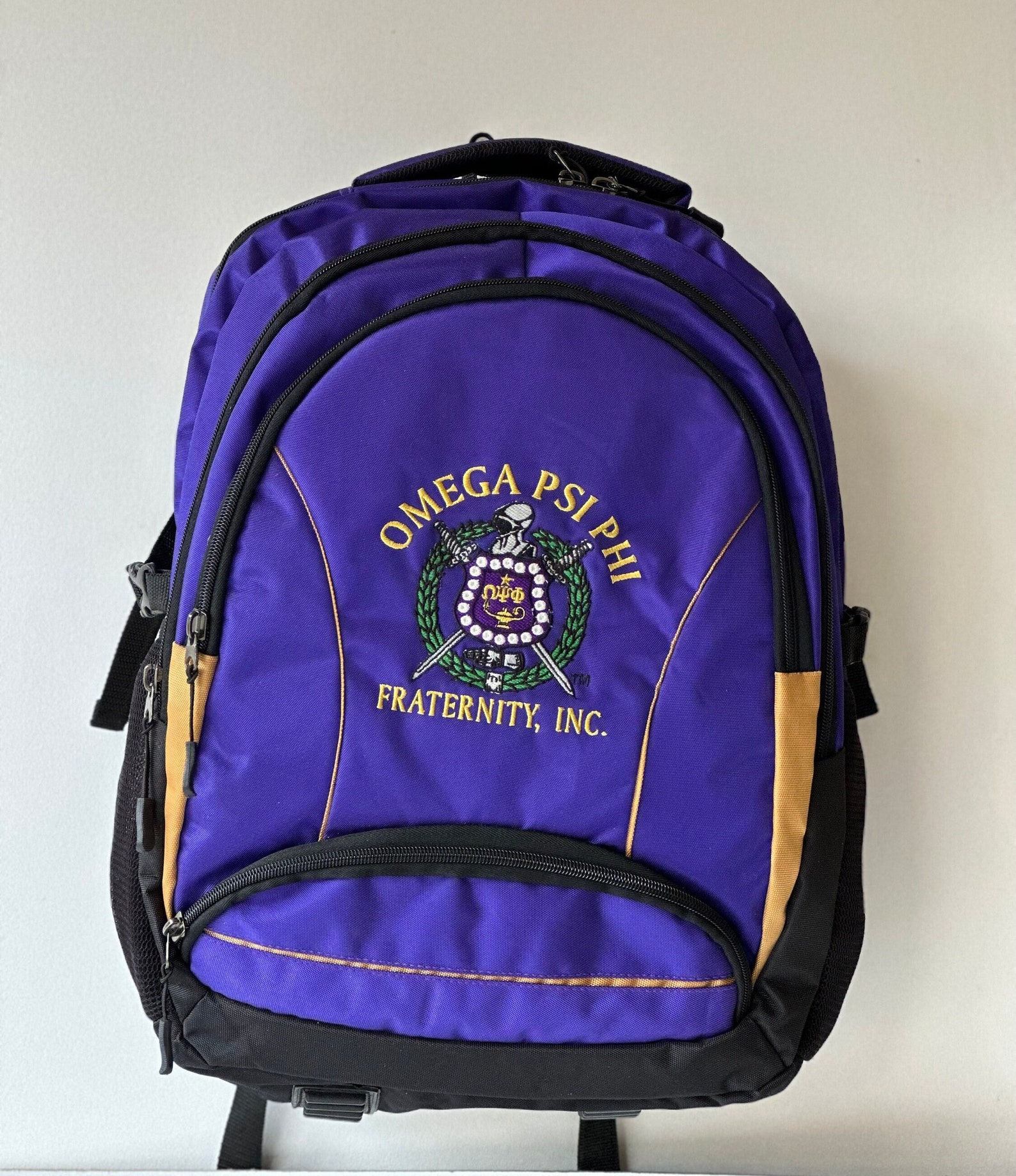 Omega Pro Backpack Omega Psi Phi Backpack: Purple & Gold Polyester Laptop Bag - Etsy