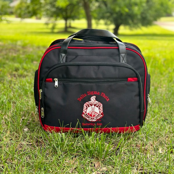 Delta Sigma Theta Red and Black color Laptop with Trolley- Luggage/cabin Bag for travelling.- authorized vendor