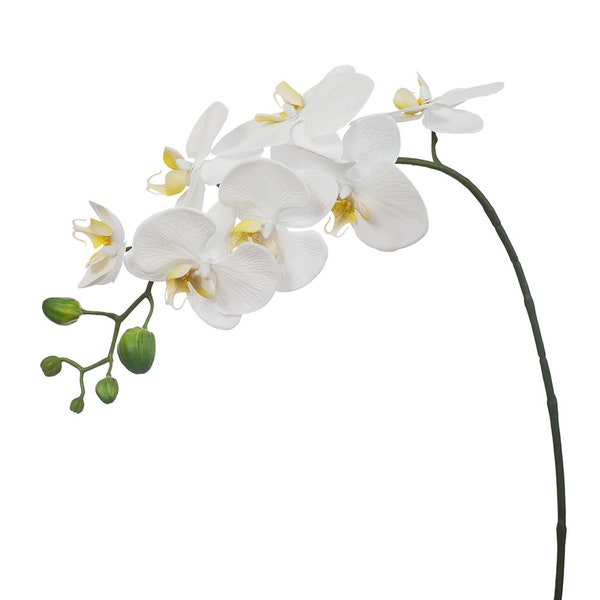 Kunstmatige nep-imitatie Real Touch-orchideestam met knoppen Phalaenopsis Wit 72 cm hoge bloemen van hoge kwaliteit op bedrade stengel Realistisch bloemblaadjedetail