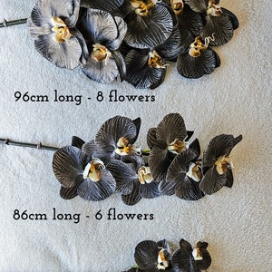 Künstlicher Fake Faux Real Touch Orchideenstamm Phalaenopsis Mocha 86cm Hoch Hochwertige Blumen auf Verdrahtetem Stiel Realistisches Blütenblatt-Detail Bild 5