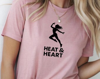 Heat & Heart Shirt, Dance Fitness Shirt, Dance Mama Shirt, Dance Lover T Shirt, Vintage Gym Shirt, Cardio TShirts, Funny Gym Shirt