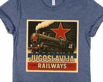 Jugoslavija Eisenbahn T-Shirt, Jugoslawien Shirt, Balkan Kleidung, Vintage Jugoslawien, jugoslawische Nostalgie, Balkan Shirt, slawische Identität