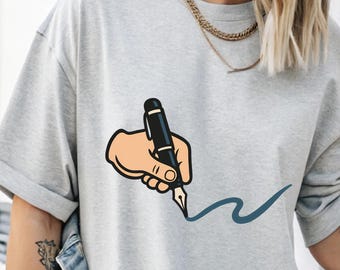Koszulka z nadrukiem Lefty Pen, koszulka dla leworęcznych, koszulki dla leworęcznych, Dzień lewej ręki, duma leworęcznych, prezenty dla leworęcznych, odzież dla leworęcznych, artykuły dla leworęcznych
