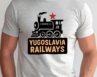 Jugoslawien Eisenbahnen T-Shirt, Jugoslawien Shirt, Balkan T-Shirt, Jugoslavija, Jugoslawische Bekleidung, Balkan Retro Mode, Vintage Jugoslawien