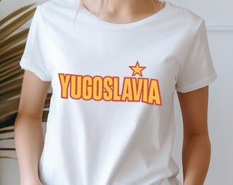 Jugoslawien Gold Star T-Shirt, Jugoslavija, Balkan Kunst, Jugoslawien Jersey, jugoslawische Kleidung, Balkan Hemd, jugoslawische Nostalgie, Vintage Jugoslawien