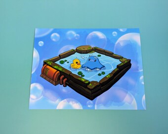 Puddle Slime Bathtime - Art Print