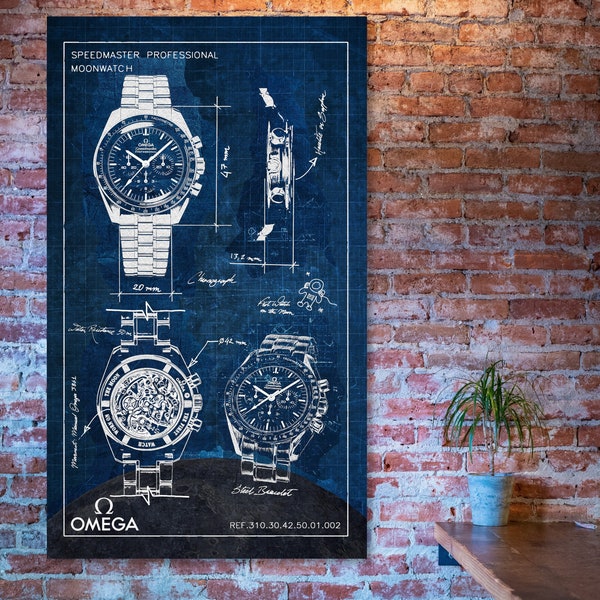 Omega Speedmaster Artwork Blueprint Style (Digital)