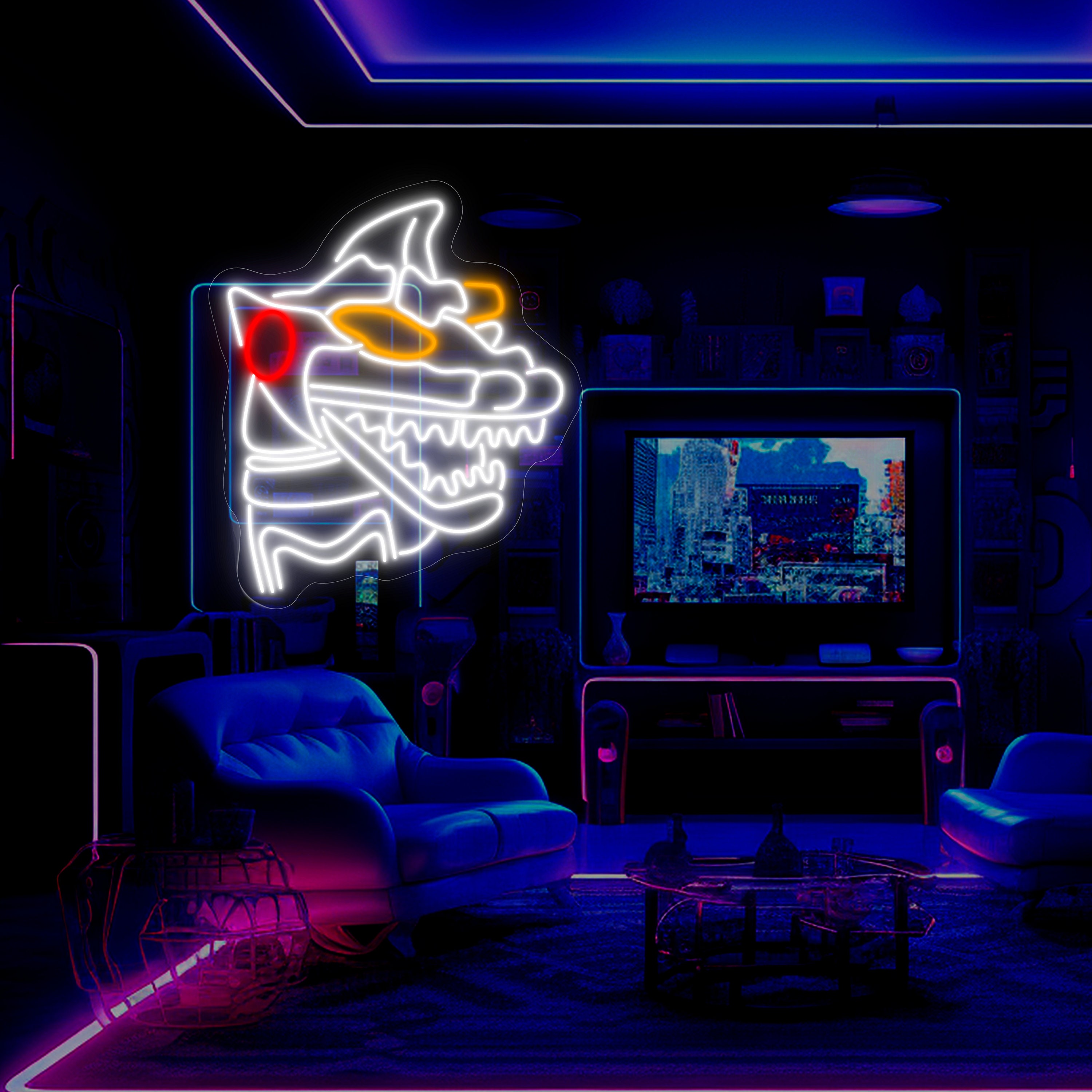 Gojira Sign Mecha Godzilla Neon Sign Godzilla Wall Art Godzilla Light Sign Dinosaur ...