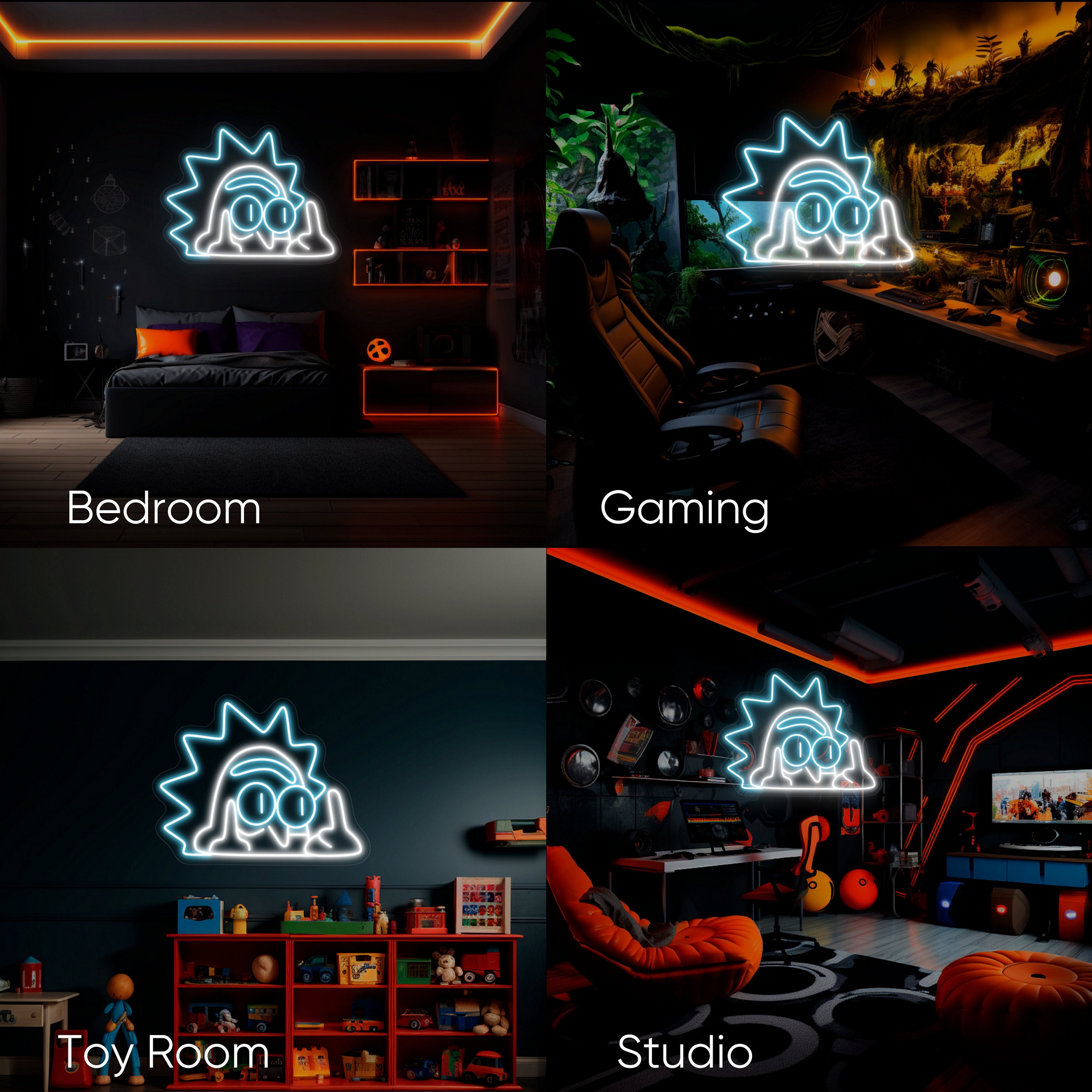 Rick Led Neon Sign Rick and Morty Neon Sign Rick Neon Light Game Room