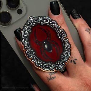 Gothic magnetischer Handyständer | Vampir Spinne Cameo Design | Gothic viktorianischer Bilderrahmen
