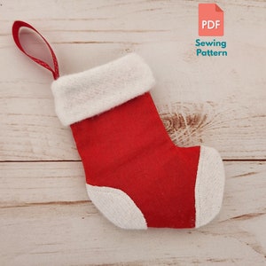 Mini Christmas Stocking sewing pattern | DIY Gift Card Holder | Instant download PDF