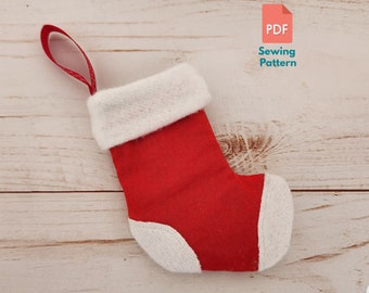 Mini Christmas Stocking sewing pattern | DIY Gift Card Holder | Instant download PDF