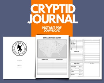 Cryptid Journal - Log your sightings of werewolves, mothman, dogman, paranormal hunters, 120 pages, PDF (Instant Download)