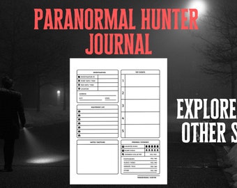 Paranormal Hunter Journal With Starter Guide, Great for Ghost Investigations, Ghost Hunting, Great Gift For The Strange, PDF Download