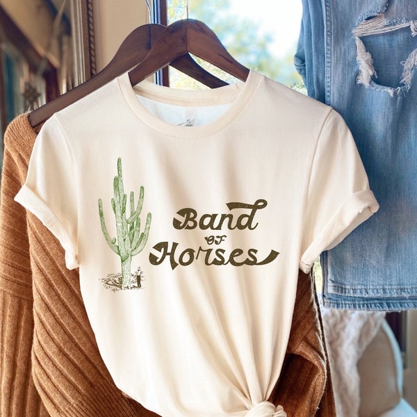 Band of Horses t shirt, Indie music shirt, vintage rock band tshirt, alternative rock, cool band tee, Western cactus vibes, for men or women