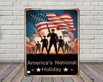 Póster patriótico del Día de la Independencia, tamaño A3, descarga digital.