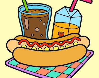 Libro para colorear, sándwiches para colorear, 19 páginas A4 imprimibles