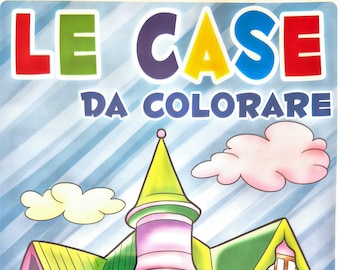 Libro para colorear "Colorea las casas" para adultos y niños, dibujos relajantes de casas, ilustraciones dibujadas a mano.