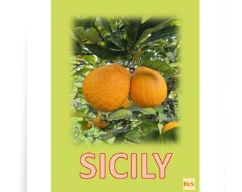 Póster de naranjas sicilianas