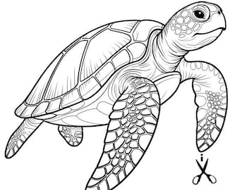 Libro para colorear digital "Mundos submarinos", vida marina, A4, 8 x 11 pulgadas