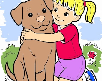 Libro para colorear de perros imprimible para niños y adultos, PDF tamaño A4