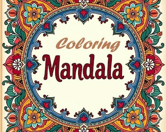 Coloring book A4, coloring mandalas, 24 pages, PDF, meditation quality illustrations. With RegaloDigitale