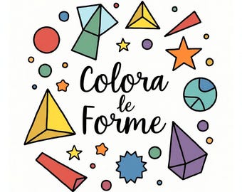 Coloring book for children, A4 format, learning shapes. With digital gift.