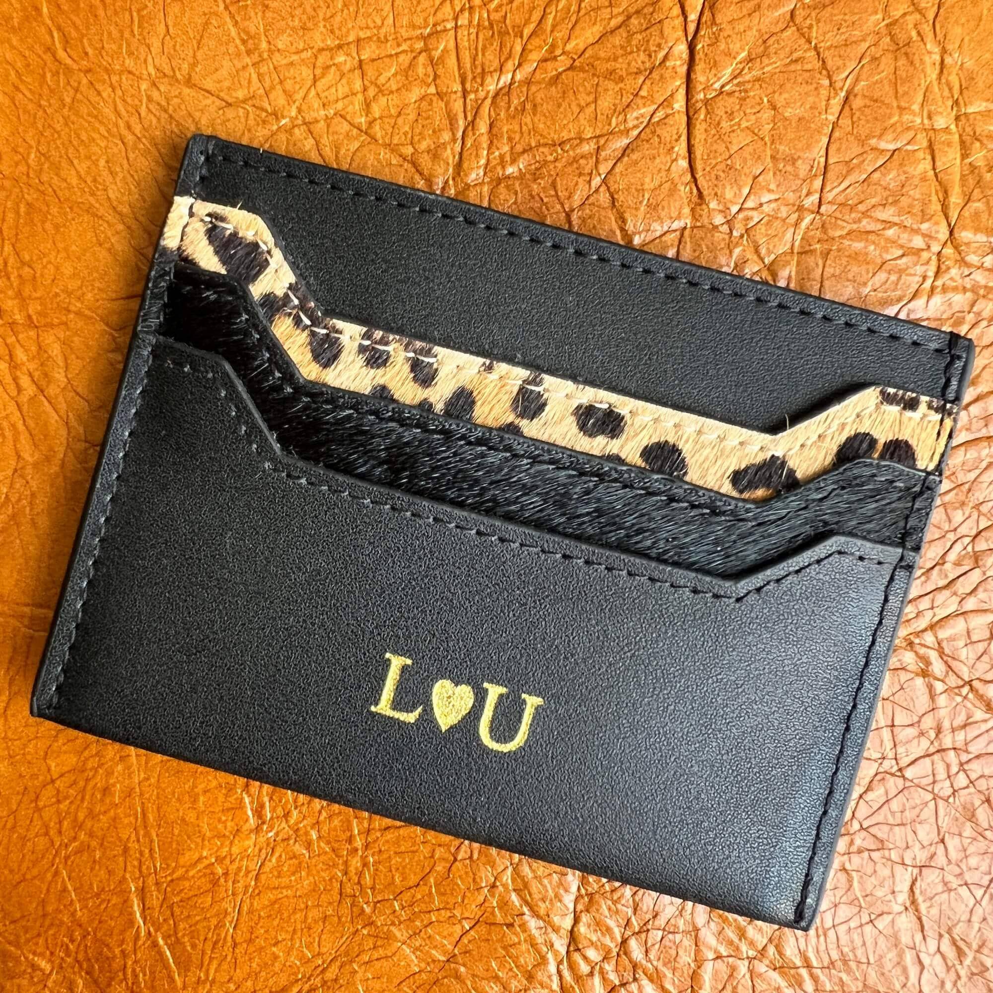 Personalized Card Holder, Embossed Slim Wallet, Leather Business Card ...