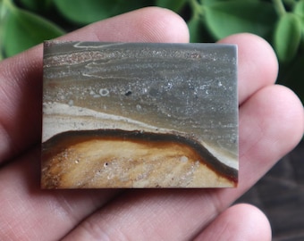 Natural Scenic Jasper Stone Pendant, Polished Cabochon