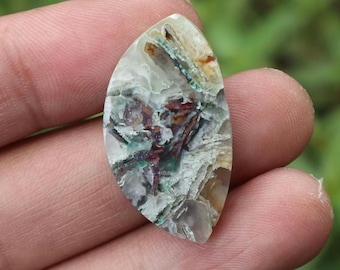 Chrysocolla Copper in Chalcedony Cabochon - Statement Gem, Unique Collect