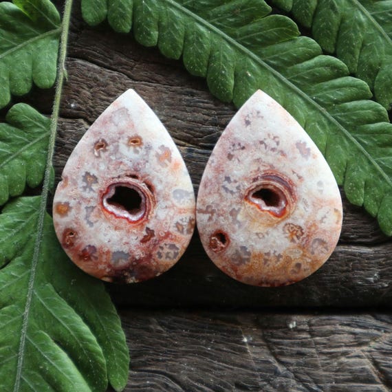 化石サンゴ瑪瑙ペア – 希少なカボション宝石 - Etsy 日本