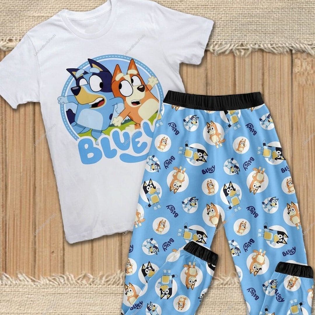 Cute Bluey Dog Christmas Pajamas Set Holiday Women Pajamas Etsy