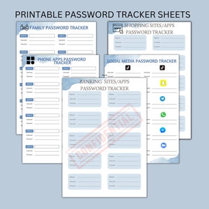 Password Tracker Printable | Password tracker| fillable password log| printable password keeper|