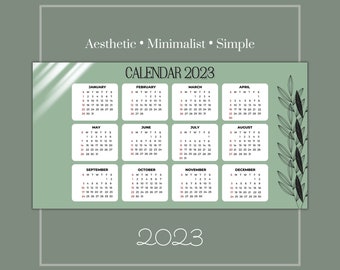 Printable Wall Calendar 2023| 2023 overview| printable calendar 2023 | Minimalist calendar