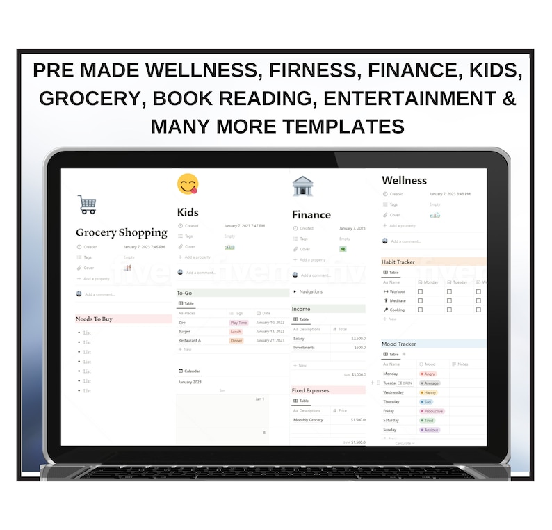 Notion Template Personal Planner Digital Planner Aesthetic Etsy