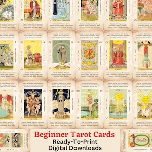 FERTIG ZUM AUSDRUCKen Tarot Karten für Anfänger, Tarot Aufstriche, Tarot Deck Download, TarotLegung, Tarot Bedeutung, druckbare Tarot Karten