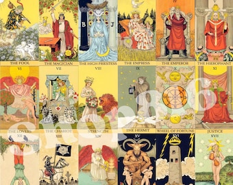 Rider Waite Smith Tarot Deck, Classic Printable Cards (Digital Download)