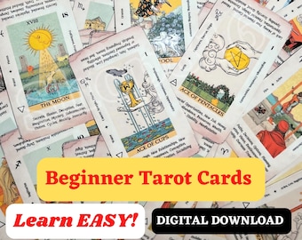 Printable Beginner Tarot Deck with Keywords (Digital Download)
