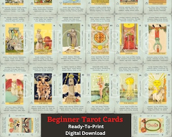 Beginner Tarot Deck, Ready-To-Print Cards (Digital Download)