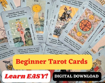 PRINTABLE Tarot Deck Cards For Beginners, Tarot Spreads, Tarot Deck Download, Tarot Reading, Tarot Meaning, Ready-To-Print Tarot Cards