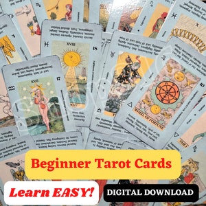 DRUCKBARE Tarot-Deck-Karten für Anfänger, Tarot-Aufstriche, Tarot-Deck-Download, Tarot-Lesen, Tarot-Bedeutung, fertige Tarot-Karten zum Ausdrucken