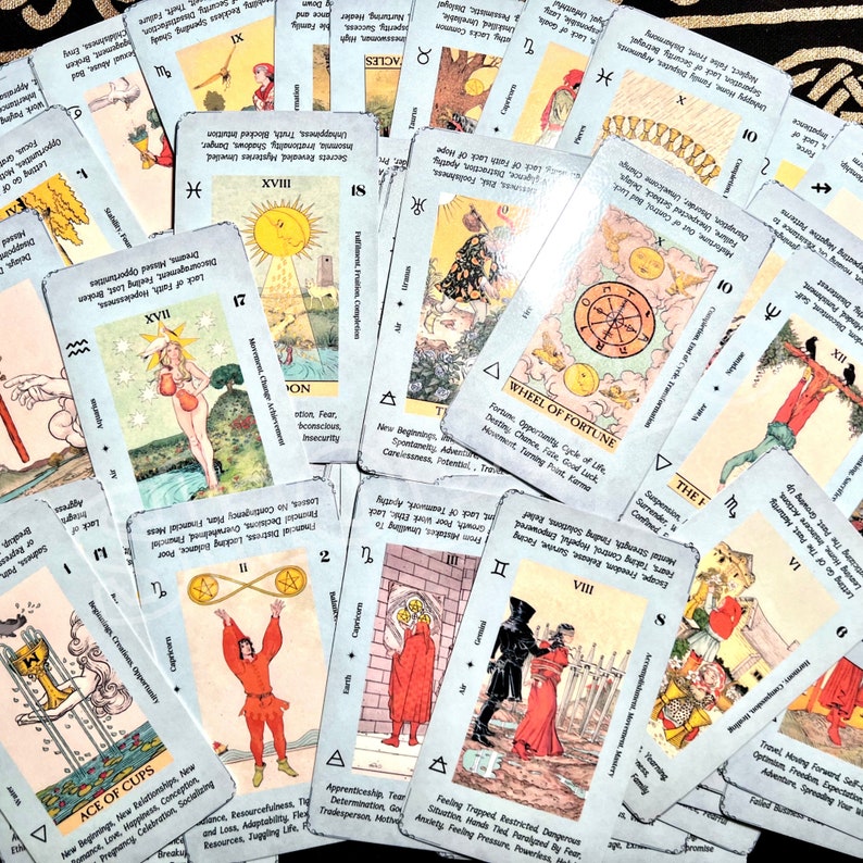 PRINTABLE Tarot Deck Cards for Beginners, Tarot Spreads, Tarot Deck