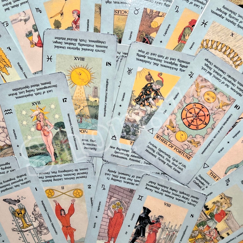 PRINTABLE Tarot Deck Cards for Beginners, Tarot Spreads, Tarot Deck