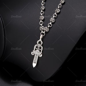 Chrome Hearts Style Necklace, Silver Plated Cross Gothic Chain With ...