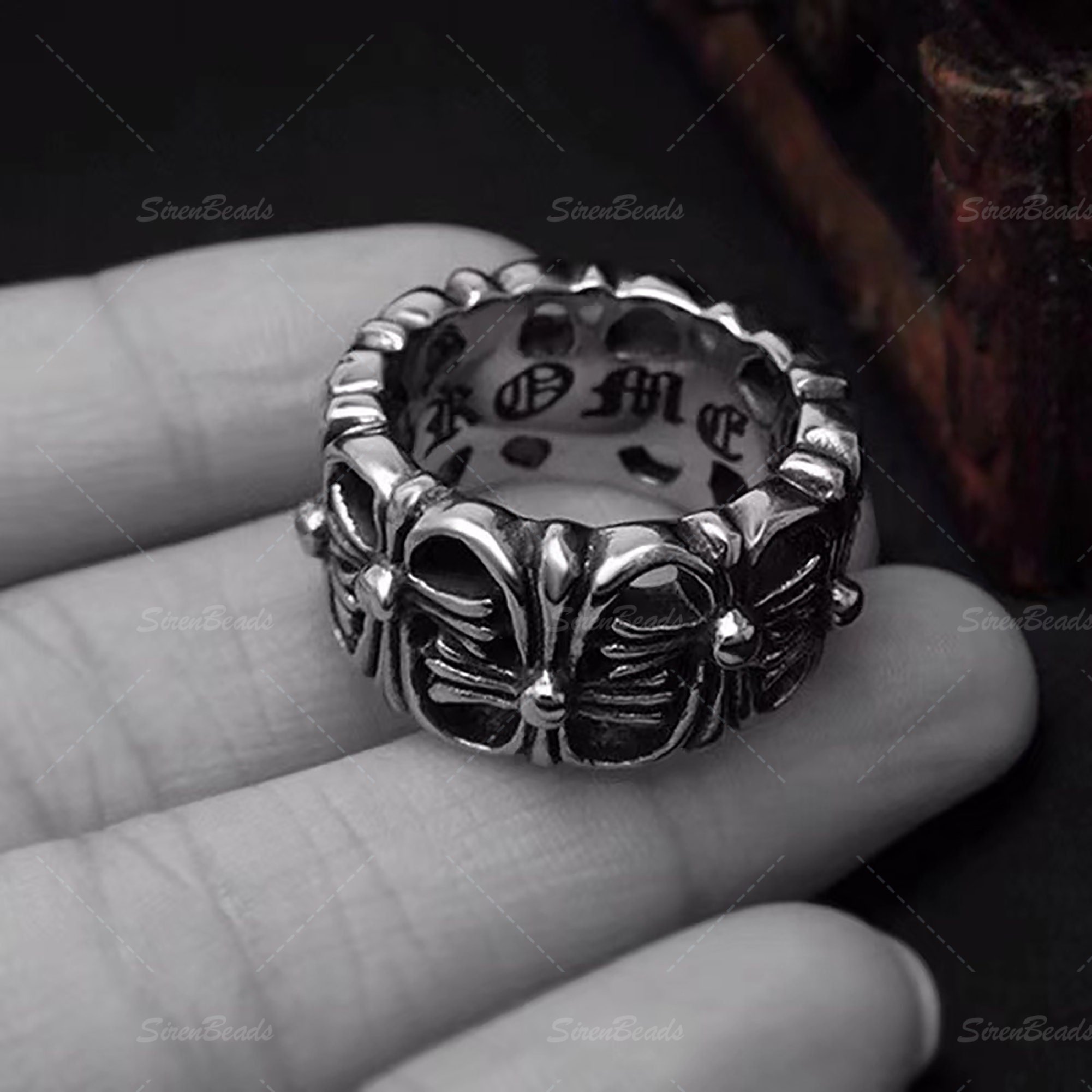 CH Chrome Hearts Cross Ring Vintage Retro INS Trendy Unisex Couple